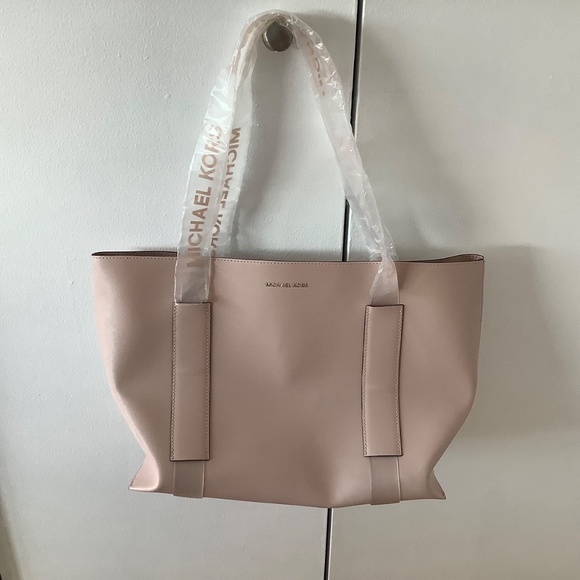 MICHAEL KORS Pink Nude Tote Bag by fragrance perfume line with Clear Logo Straps - Picture 3 of 10